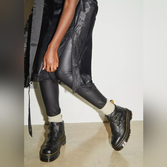 Devon Flower Buckle Leather Platform Boots - Picture 2 of 6